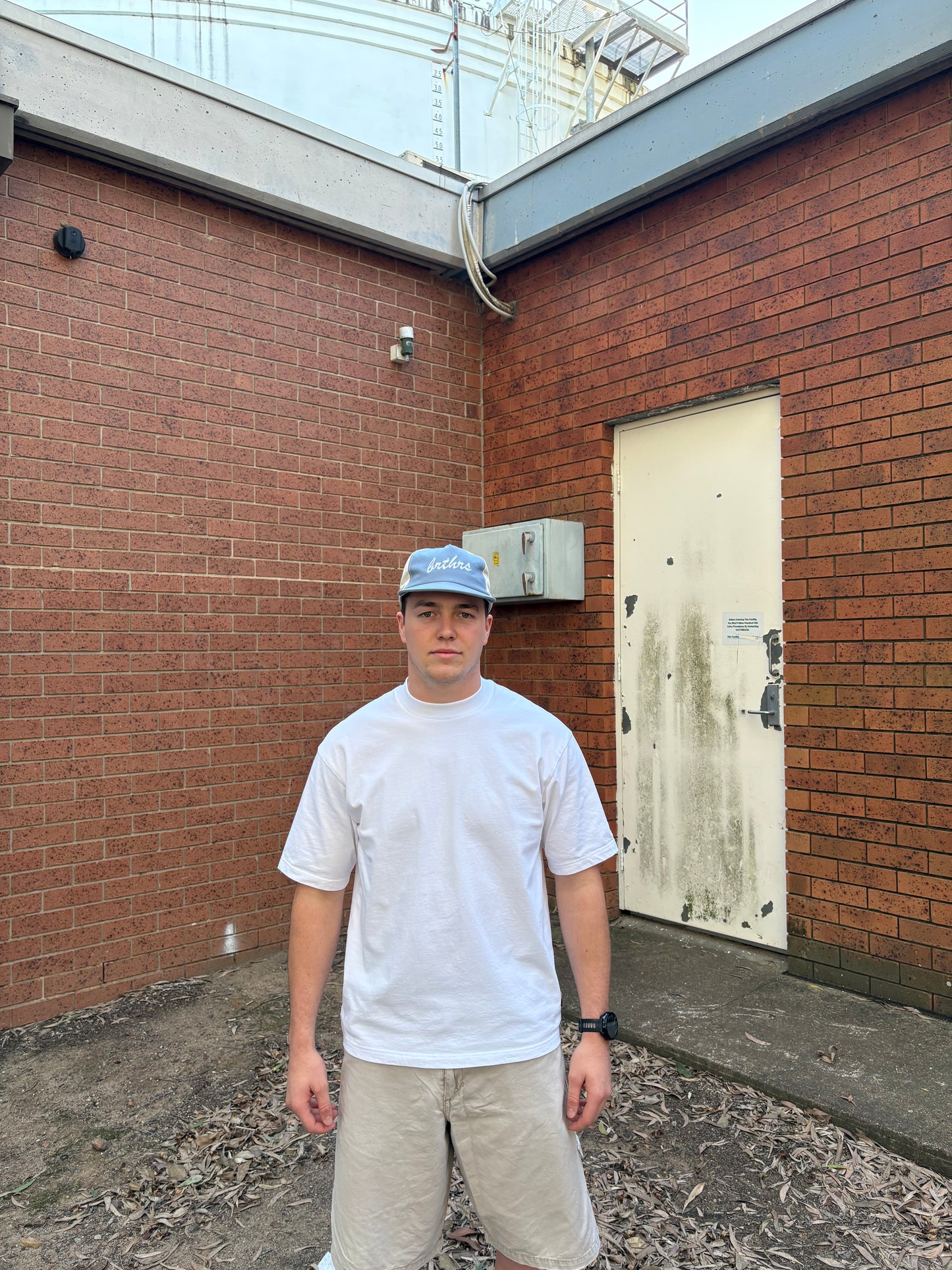 Two Tone Script Hat | Steel Blue