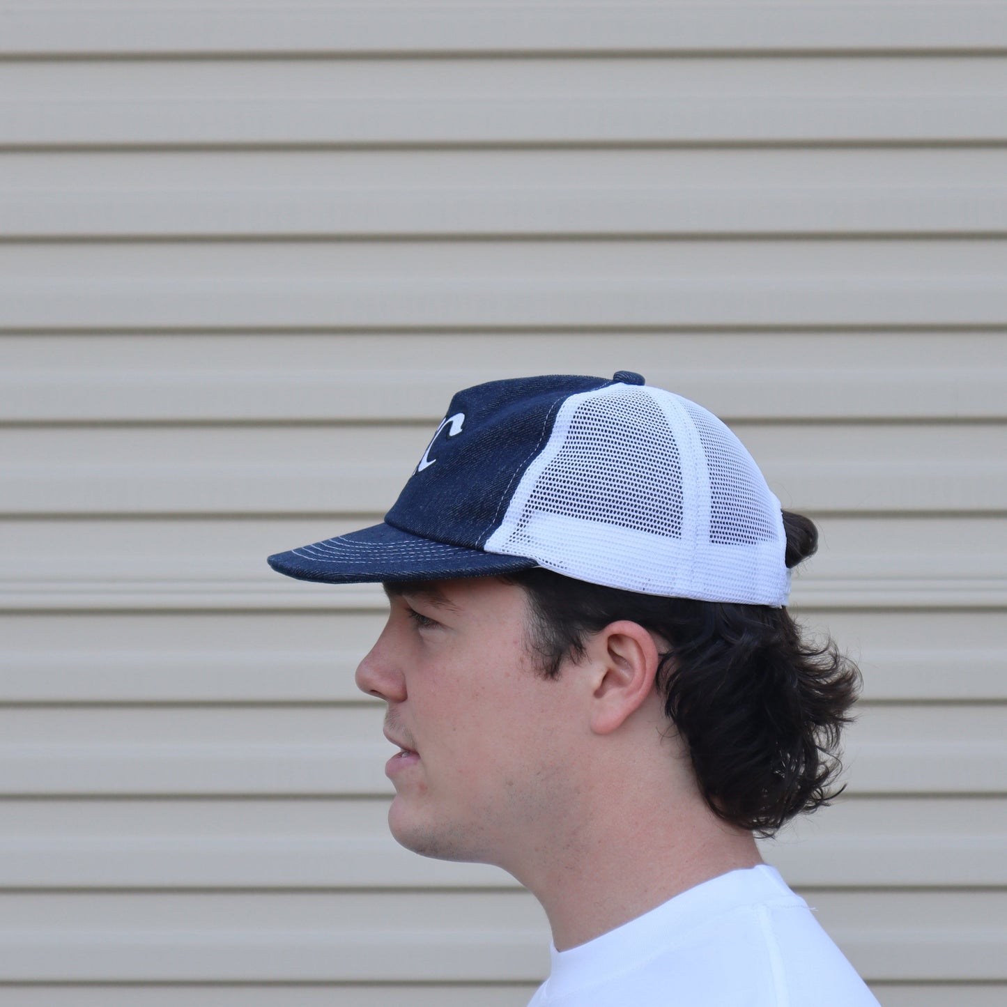 Monogram Trucker Cap | Denim